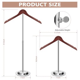 T Shirt Display stand for Vendors, Adjustable Tshirt Shoulder Stand, Portable Hanging wooden Clothes Rack, Flexible Hanger Rack for Clothing Dress Jacket Coat Retail, Height 18.5-31.5 Inch (2 Pcs)
