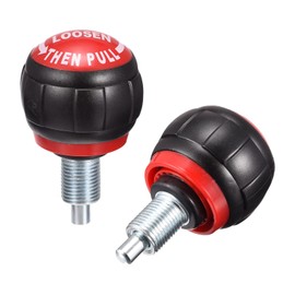 sourcing map M16 Pull Pin Spring Knob Replacement Parts for Home Fitness Height Adjustment Screws Equipment Black Red 2pcs