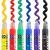 AUREUO 3D Acrylic Paint Pens - 6 Colors x 0.85