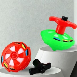 LED Light-Up Spinning Top with Music, 360-Degree Rotation, Launcher Handle, Multicolour, Ages 3+