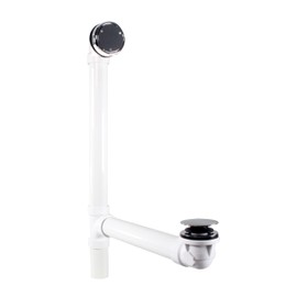 Westbrass Universal Deep Soak PVC Bath Drain, D493244CHM-26, Polished Chrome