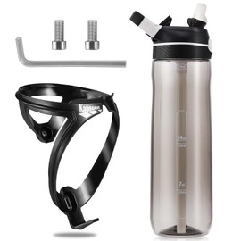 Kapsuen Bottle Holder Bicycle Set 750 ml Bicycle Water Bottle with Holder, Lightweight Strong Water Bottle Holder for MTB, Road Bike, Bicycle, Mountain Bikes, Bottle Holder (Transparent Grey)