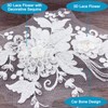 BETITETO 3D Flower Lace Appliques 1 Pair White Embroidered Floral