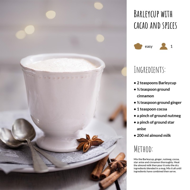 BARLEYCUP Natural Instant Cereal Drink Granules, 200 GR