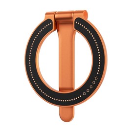 Magnetic Phone Grip with 20 N52 Magnets – 360° Rotating Magnetic Ring Stand, Ultra-Slim Design with 22N Strong Suction (1, Orange)
