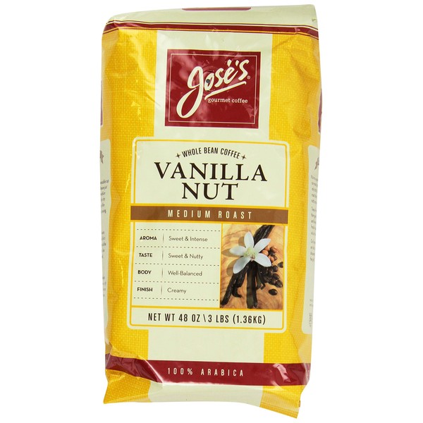 Jose's Whole Bean Coffee Vanilla Nut 3 Lbs
