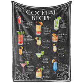 Cocktail Gifts Throw Blanket for Men, Women - Recipe - Birthday Gifts for Cocktail Wine Lovers - 50" x 65"