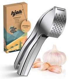 kjøk Premium Garlic Press - Zinc Alloy in Shiny Chrome - Professional Garlic Press Dishwasher Safe Practical & Stylish Knobi Press - Garlic Pro Press Easy to Clean - Mother's Day Gift