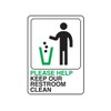 HY-KO Products D-27 Please Help Keep Restroom Clean Info Graphic
