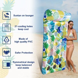 Fauson Pool Floats Raft - 2 Pack Oversized Pool Floats Lounge Adult Size, 71.65" x 3...