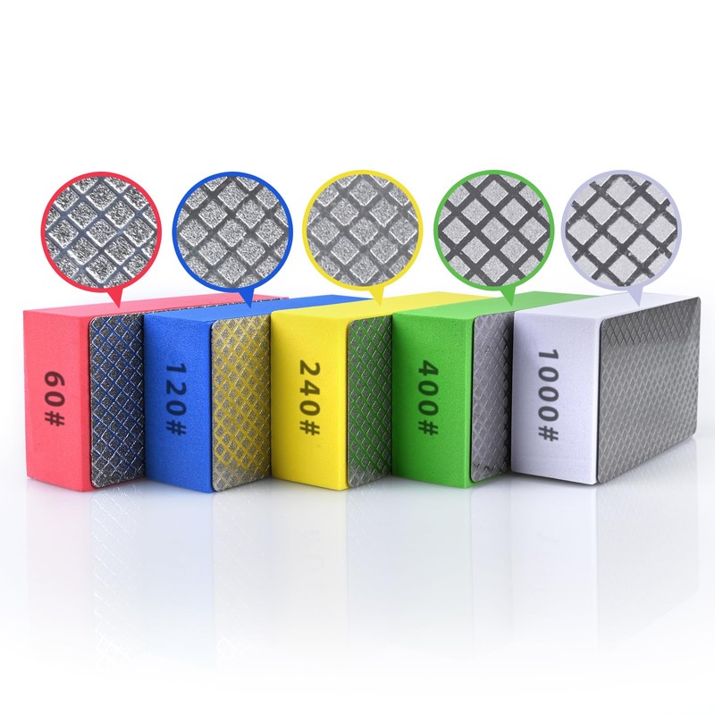 EGOFIX 5pcs Diamond Hand Polishing Pads for Ceramic Tile Glass