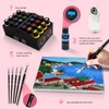 HUAL Acrylic Paint Set With 5 Brushes, 24 Colors (60ml,
