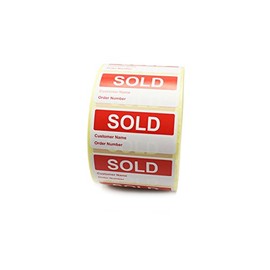 Label Metrics - 1,000 - Sold Labels/Stickers - with Customer Name & Order Number. 50mm x 25mm