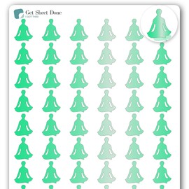 Yoga Pilates Planner Sticker / 54 Gold Foiled Stickers (1/2”) / Wellness Exercise Fitness Health Self Care Reminder/Essential Productivity Life Planner/Bullet Bujo Journal/Appointment