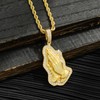 RepaTime Gold Plated Necklace with Praying Hands Pendant Stainless Steel
