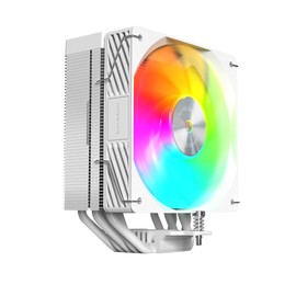 MARS GAMING MCPU-X5ARGB, CPU Cooler 280W TDP, 5x New Generation HCT Heatpipes, PWM Fan SI Extreme-Silent ARGB 120 mm, Hyperbalanced Copper Core, Universal Compatibility, White