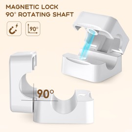 6 Pack Magnetic Cord Organizer, Flycoco Cable Management Clips for Desk Phone Charging Cable Storage Holder, Cable Clips Organizer for Office Desk Kitchen Table Corner Wall Or Car Dashboard (White)