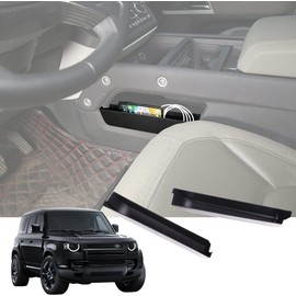 JONKOKO ABS Black Car Shifter Storage Box, Gear Shift Console Side Tray Organizer Compatible with Land Rover Defender 90 110 130 2020-2024 Interior Storage Accessories