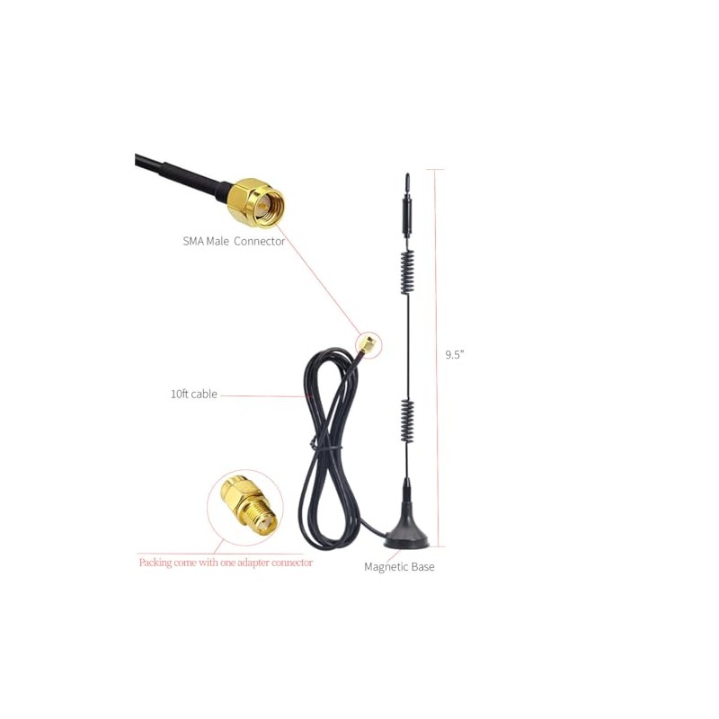 Woostars 9dBi WiFi Antenna Extension Cable with Magnetic Base for