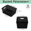 Pekky 6 Pack Plastic Weave Storage Basket, Black Small Organizer