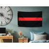 3x5 Feet Thin Red and Black Line Horizontal Stripes Flag