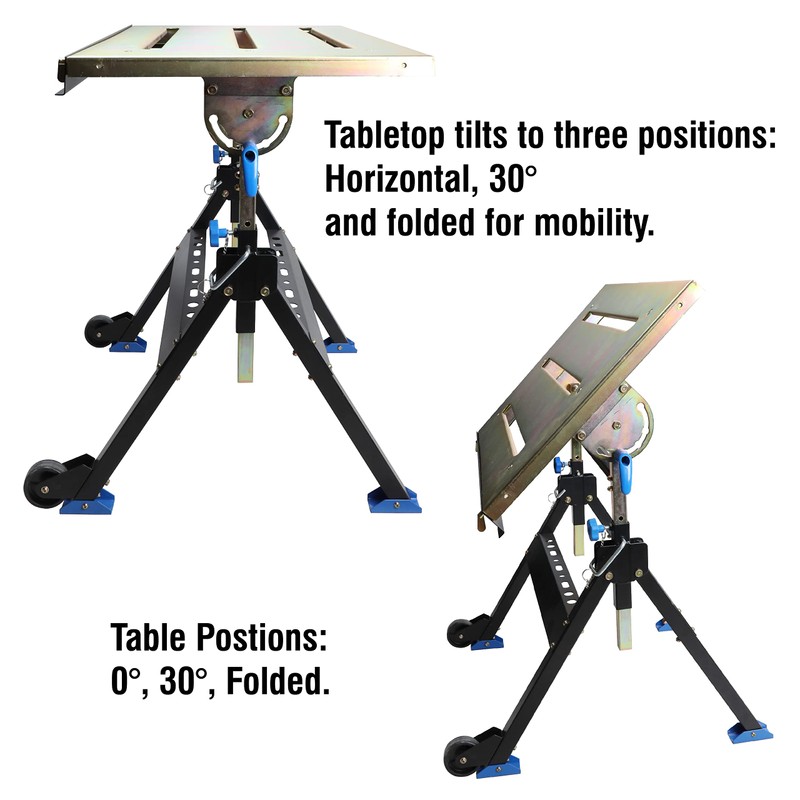 Olympia Tools Adjustable Welding Table with Wheels Portable Steel Stand