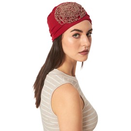 SAKUCHI Delia Bamboo Viscose Solid Flower Patch Cap for Women