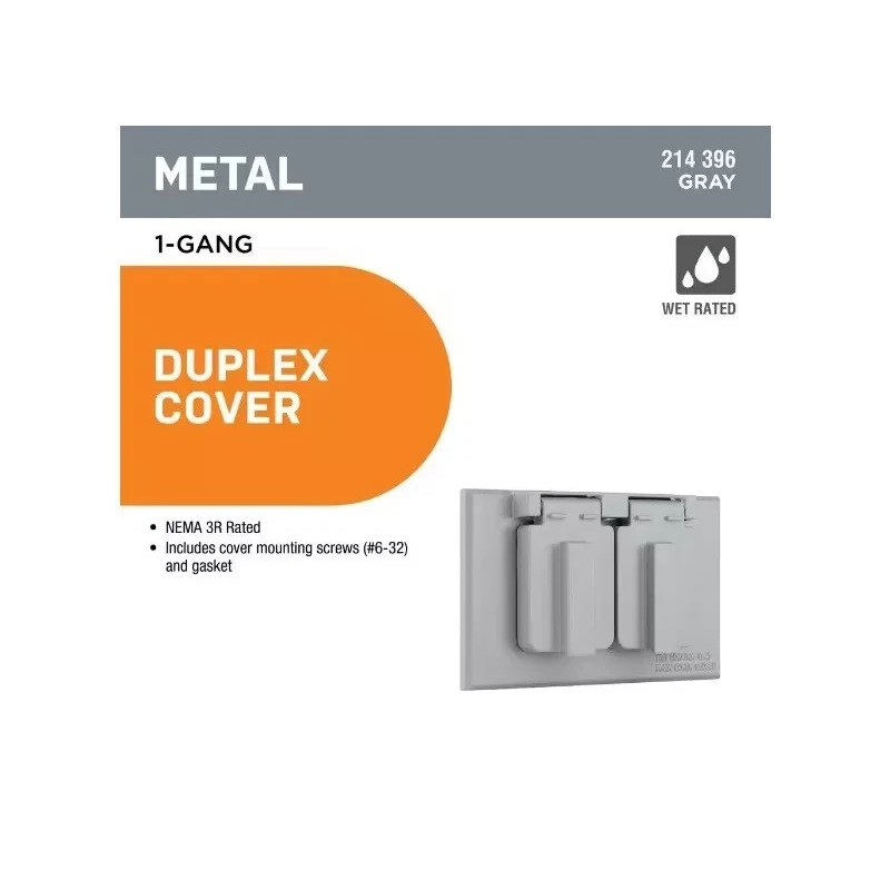 Commercial Electric Gray 1-Gang Duplex Outdoor Weatherproof Outlet Cove