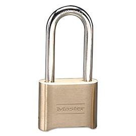 Master Lock Resettable Combination Padlock, Brass, 2 inch Wide, Brass Color, 6/Box