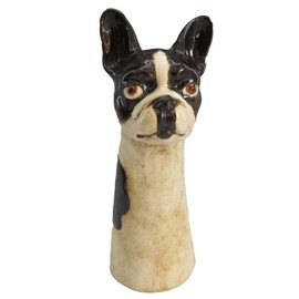 Shudehill Giftware Village Pottery Top Dog Hand Finished Vase - Yorkshire Terrier, Springer Spaniel, Jack Russell, Frenchie, Dalmatian, Dachshund, Chihuahua Cute Dog Designs (Frenchie)