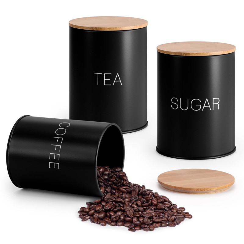 EHC Tea Sugar Coffee Canisters, Tea Sugar Coffee Containers Set