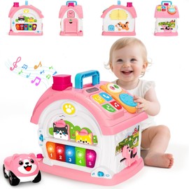 Montessori Toys for 1 Year Old Girls Gifts, Interactive Baby Musical Toy, 8-in-1 Musical Learning House 12-18 Months, First 1st Birthday Girl Gifts, for Toddler Age 1,2,3 Year Old Girl