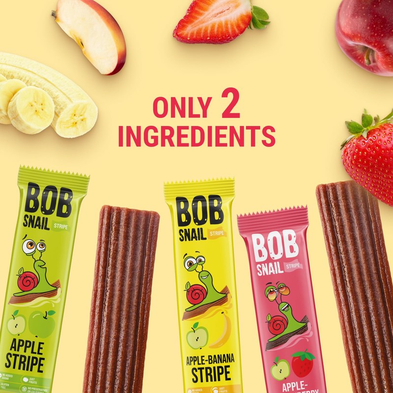 BOB SNAIL Healthy Fruit Snacks for Kids and Adults –