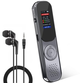 32GB Digital Voice Recorder MP3 Playback Axismink Long Time Recording Device Dual Microphone Noise Reduction Chip Portable for Lecture Classroom Meeting Interview A-B Repeat Speaker Player Passwords