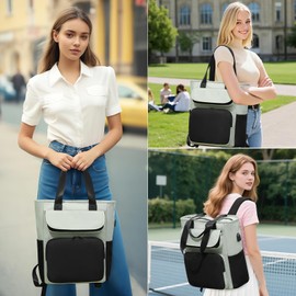 LUNLOPIK Laptop Backpack Womens Convertible Daypack, Work Travel Backpack with USB Charging Port, College Bookbag Computer Bag Fits 15.6 Inch Laptop, Light Green Black