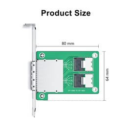Dual Mini SAS SFF-8088 to SFF-8087 Mini SAS Adapter, with Low Profile and Full-Height Profile Bracket