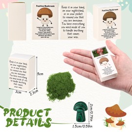 Motipuns 20 Sets Crystal Mushroom Bulk with Emotional Support Box Pocket Hug Tokens Natural Worry Stones Inspirational Positive Thank You Employee Appreciation Gift for Nurses Coworkers Volunteers