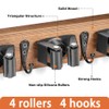 Mop Broom Holder Wall Mount, Wood Broom Mop Hanger, Wall