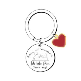 GUOYU Couple Keyring Partner Heart, Valentine's Day Gift for Him and Her, Couple Keyring Couple, Anniversary Couple Gifts for Both, 1