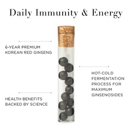 Qi ALCHEMY Red Ginseng Herbal Pearls [70 Count] Daily Immunity & Energy Premium Red Ginseng Korea Ginseng Supplement. Vegan, Gluten-Free, Made in Korea