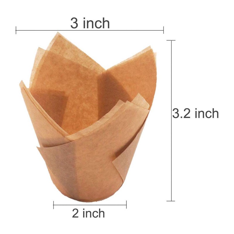 600 Pieces Tulip Cupcake Liner Baking Cups Paper Cupcake and