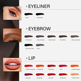 Eyebrow Tattoo Ink Color Set - Semi-Permanent Makeup Pigment for Eyebrow, 6 Color Professional Microblading Pigments Set for Eyebrows Lips Eyeliner, 0.5oz/15ml Bottle (6Color Set, Ink)