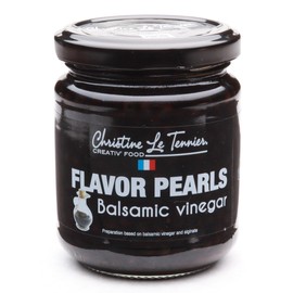 Christine Le Tennier Flavor Pearls, Balsamic Vinegar Flavor, 2 Count of 7 oz Jars, Jellified Seaweed with Liquid Center, Non-GMO, Imported from France, Ready to Use, No Cooking Required