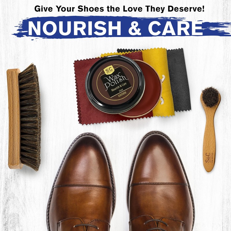 Stone and Clark Premium Brown Shoe Polish Kit - Renews