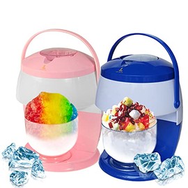 Letusto Shaved Ice Maker - Slushie Machine Use Normal Refrigerator Ice Cubes, with Stainless Steel Blades for Snow Cone, Cocktails and Snow Flakes, Bingsu Ice Shaver (Blue)