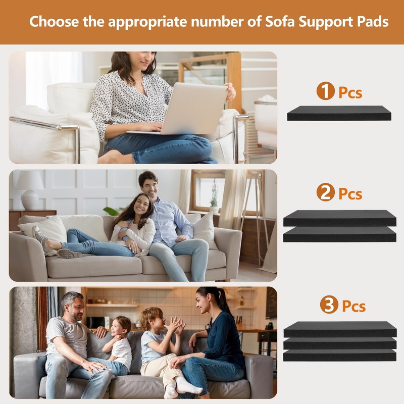 soptreedx 22"×22" Couch Cushion Support for Sagging Seat, 2-Pack 40D