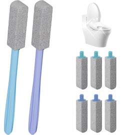 Pumice Stone Toilet Bowl Cleaner,Pumice Stone with 11.8 Inch Long Handle for Toilet,Bathtubs,Grills,Swimming Pools,Sinks Cleaning(6 Pack Stone)