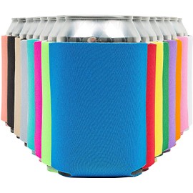 Blank Beer Can Coolers Sleeves (30-Pack) Soft Insulated Beer Can Coolies - HTV Friendly Plain Koolies in Bulk for Soda, Beer & Water Bottles - Coolie Blanks for Vinyl Projects & Wedding Favors