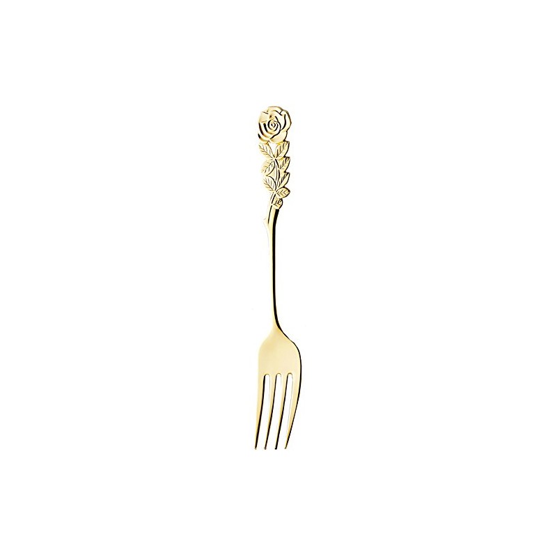 Takakuwa Metal Rose Cutlery Dessert Fork, Gold 004973