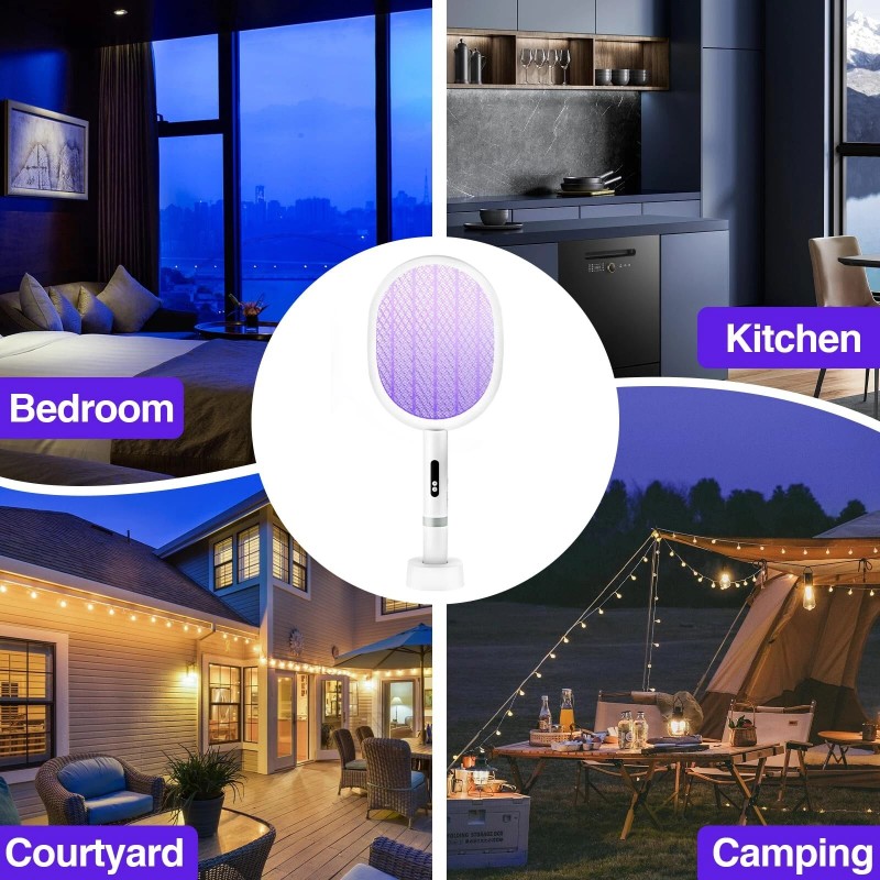 PALONE Electric Mosquito Swatter Type-C Rechargeable Bug Zapper Racket,2 pack